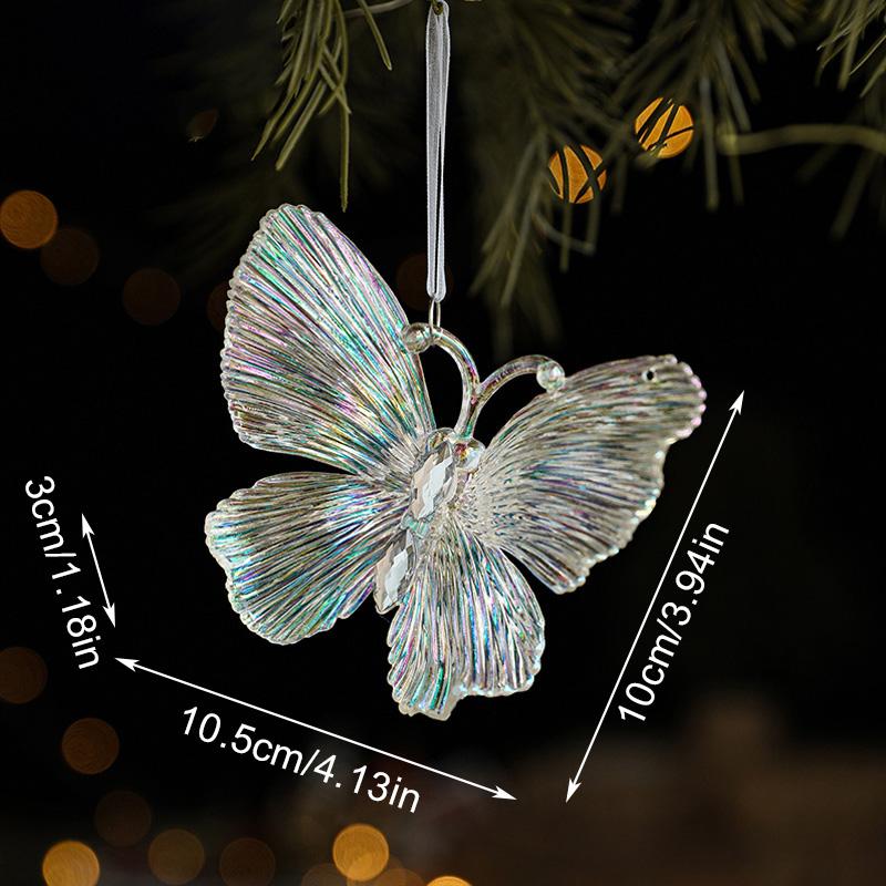 Рождественские украшения Кристальные акриловые подвесные украшения Прозрачные колокольчики Лось Подвески для рождественской елки Навидад 2025 Новый год Домашний декор Подарок