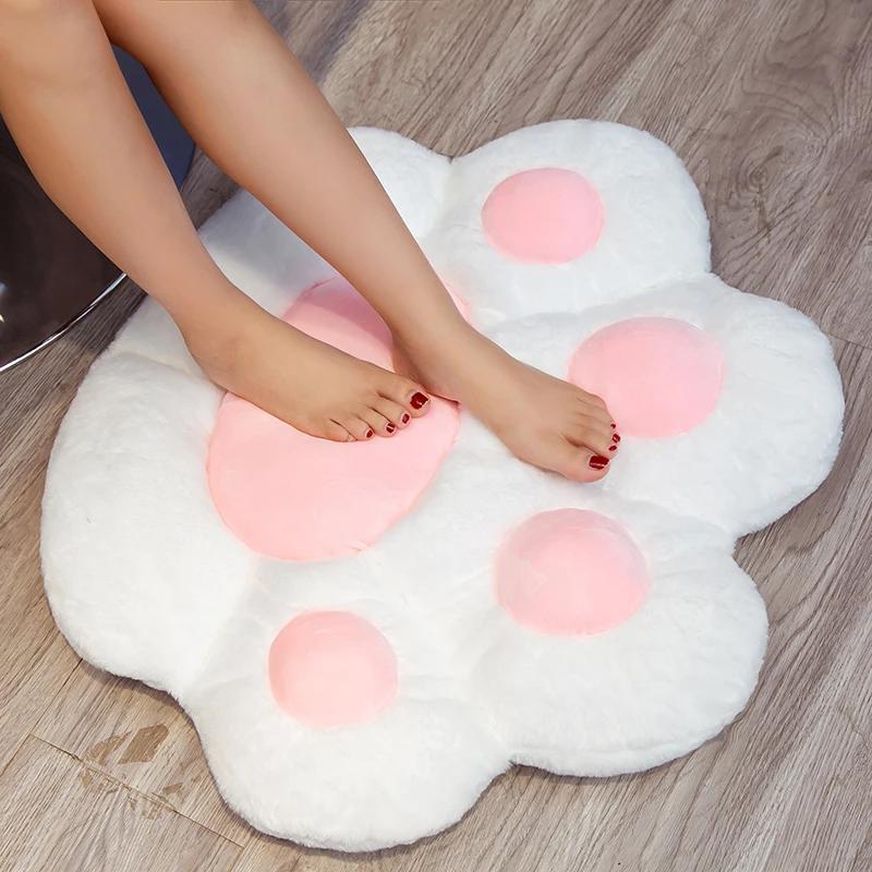 70cm  Plush Bear Paw Mat Cute Animal Bear Cat Foot Pillow Heart Plush Cushion Stuffed Soft Toys for Home Decor Gifts
