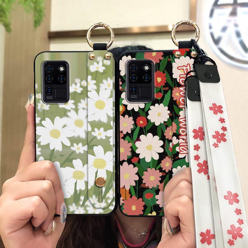 Водонепроницаемый Прочный Чехол для Телефона для Oukitel C21 Наручный Ремешок Наручный Ремешок Ударопрочный Силиконовый Подставка Защитное Кольцо Цветок