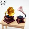 Кукольный домик Винтажный граммофон Миниатюры Модель Аксессуары для гостиной DIY Кукольный домик Сцена для ролевых игр Украшения Подарки Декор