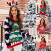 Embroidered Christmas Tree Sweater Knit Pullover Festive Cartoon Letter Design Acrylic Cozy Holiday Jumper Warm Winter Pullover Family Gift