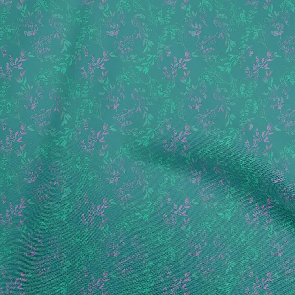 oneOone Cotton Flex Blue Fabric Leaves Sewing Craft Projects Fabric Prints By Yard 40 Inch