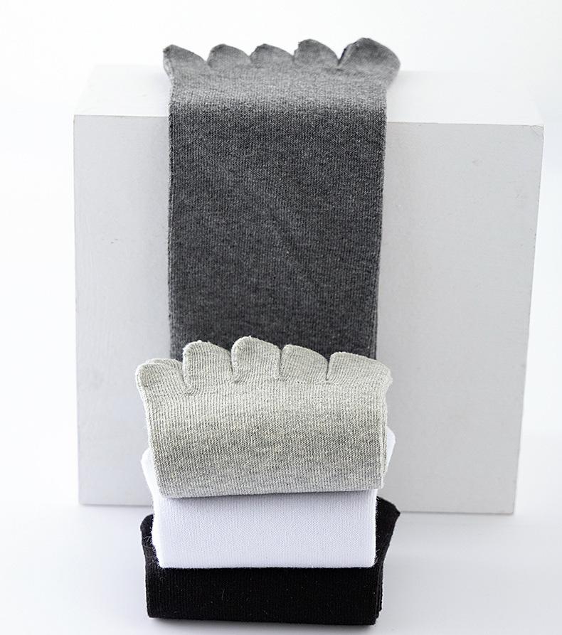 Toe Socks Men Cotton Five Fingers Socks Breathable Short Ankle Crew Socks Sports Running Solid Color Black White Grey Male Socks
