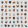 50 Woodland Animal Series Graffiti Stickers DIY Cute Stationery Stickers Water Cup Computer Decoration Stickers