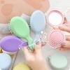 Yousheng Air Cushion Comb Cute Candy Color Portable Folding Comb with Mirror Gentle Massage for Tangle-Free Hair