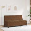 Modular Armless Sofa in Brown 55 x 74 x 82 cm Faux Suede
