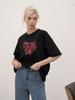 Hirsionsan Letter Heart Printed T Shirt Women Summer Cotton Soft Short Sleeve Tee Female Oversized Higt Street Gothic Tops