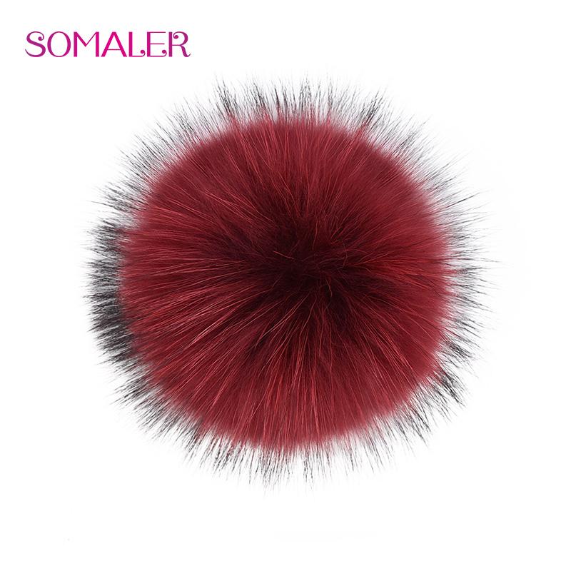 SOMALER Помпон из натурального меха енота, помпоны из натурального меха для шапок, шапок, сумок, аксессуаров