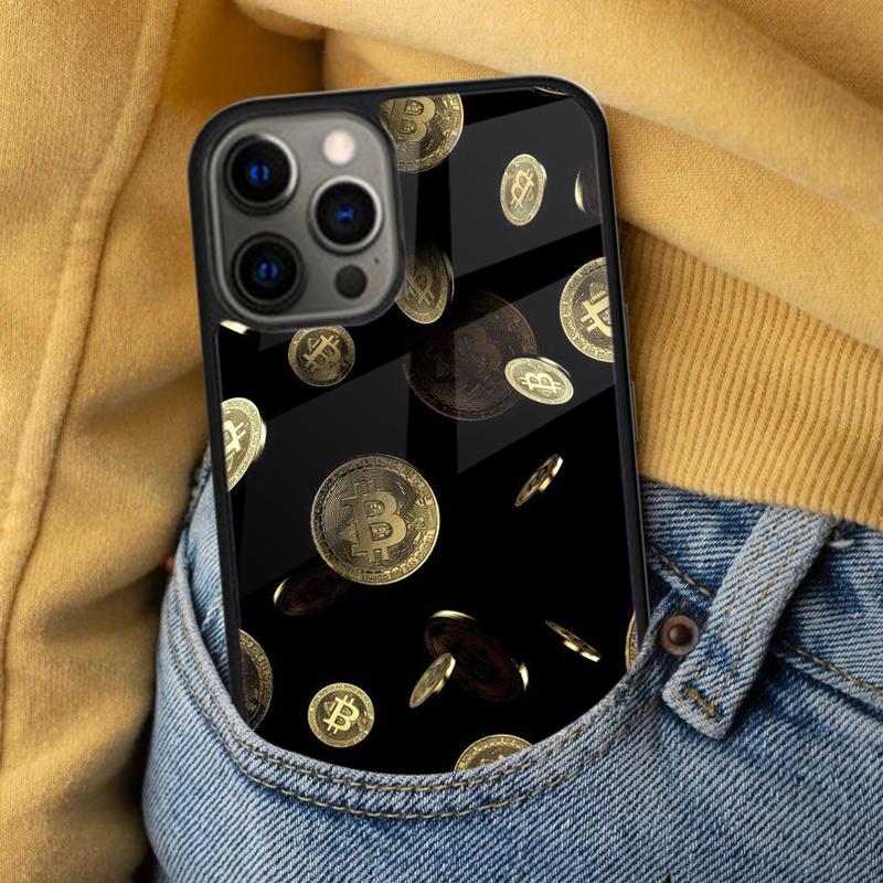 Мягкий чехол BTC Bitcoin для iPhone 17 Air 16e Pro max 15 Pro 13 14 Plus 11 12 MagSafe Магнитный Coque