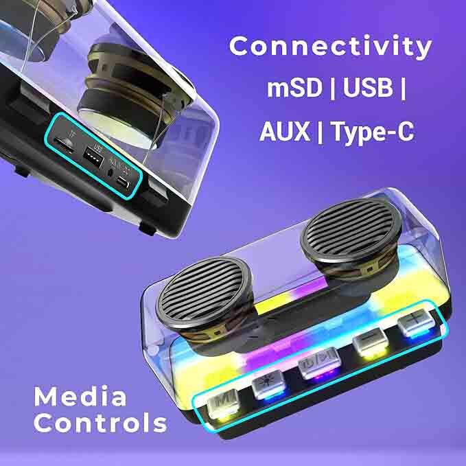 Music Bomb 20 15W Output, Portable Wireless Speaker, 36h Backup, TWS, Bluetooth B0C74P6SV7