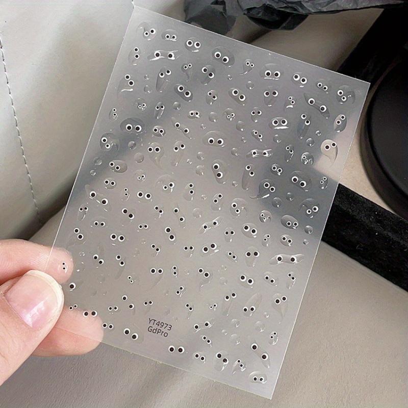 1 шт. Многоразовые желейные мультяшные наклейки для глаз и ногтей, самоклеящиеся, красочные, на тему монстров и фэнтези, пластиковый материал для DIY нейл-арта, креативные наклейки для ногтей