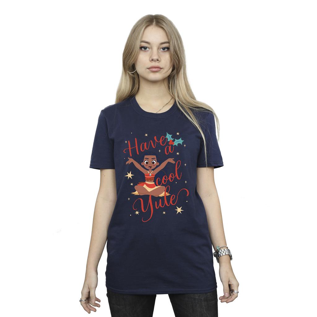 Moana Womens/Ladies Have A Cool Yule Cotton Boyfriend T-Shirt
