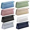 Mesh Pencil Case Compact Makeup Travel Case Large Capacity Portable Stationery Bag Transparent Nylon Organizer for School Exams