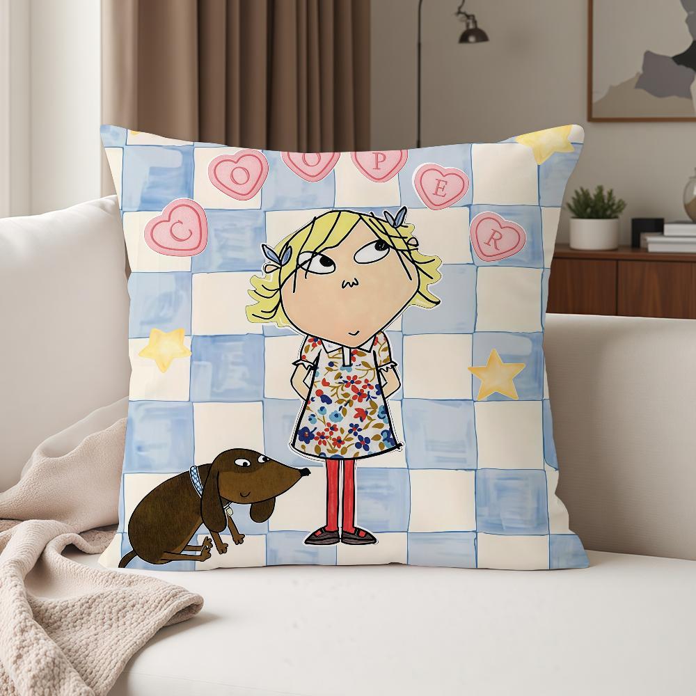 Anime Ccharlie And Llola Pillow Case Suitable For Bedrooms Living Rooms Cars Home Decoration