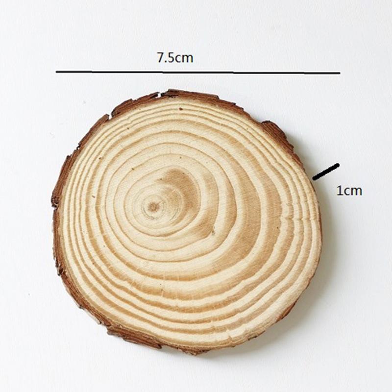 7/9/10/12cm Natural Pine Round Unfinished Wood Slices Circles With Tree Bark Log Discs DIY Crafts Wedding Party Painting Coaster