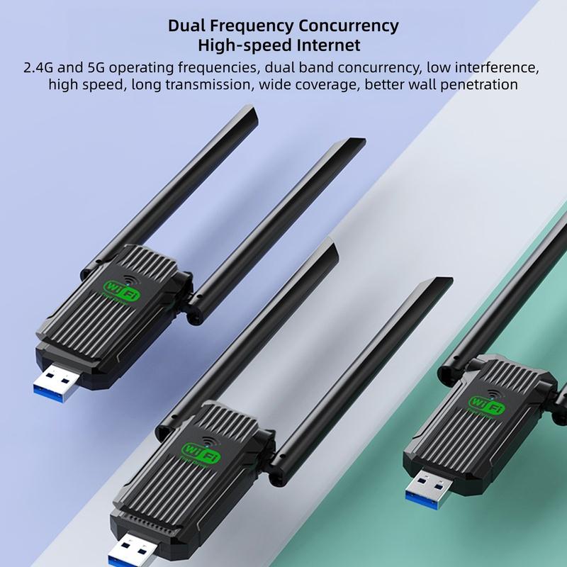 600Mbps USB 2.0 Adapter Dual Band 2.4/5Ghz WiFi Wireless Encryption Dongle Network Card Driver Free for Windows XP/7/8/8.1/10/11