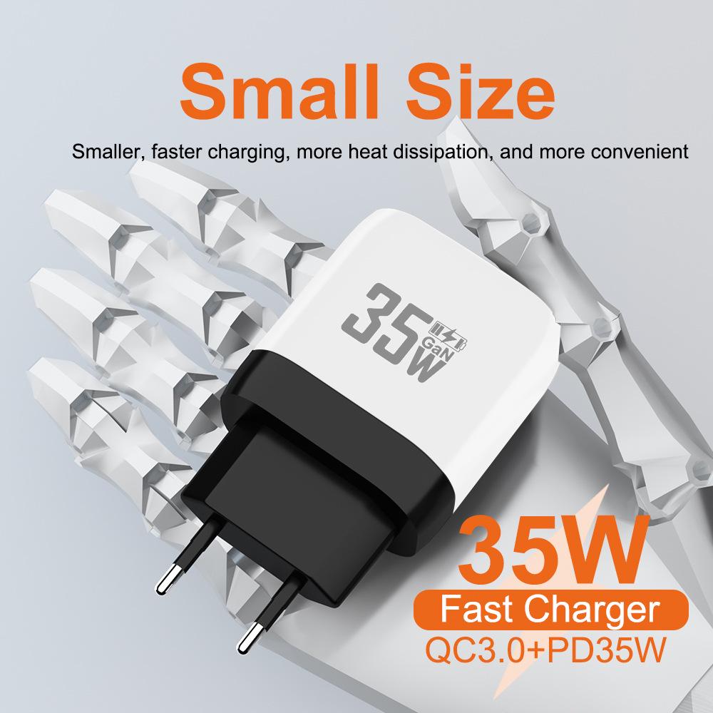 35W QC 3.0 PD Fast Charger GaN USB - EU & US Standard
