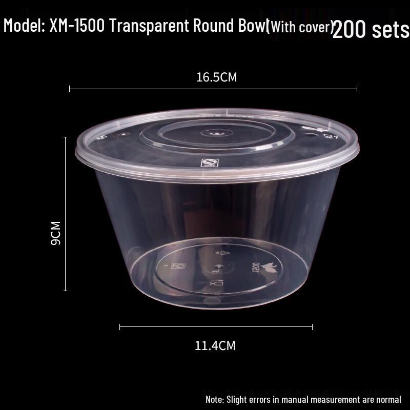 Одноразовые круглые пластиковые контейнеры для еды на вынос с крышками