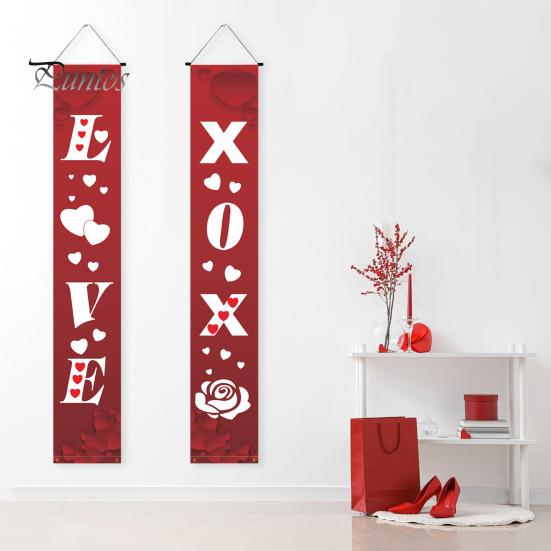 1 пара куплетов на День святого Валентина, привлекательный прозрачный узор, подвесной баннер на дверь для украшения дома, праздника
