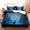 Night Fawn 3Pcs Bedding Sets 3D Digital Printing Custom Quilt Duvet Cover Set Home Queen King Quilt Pillowcase