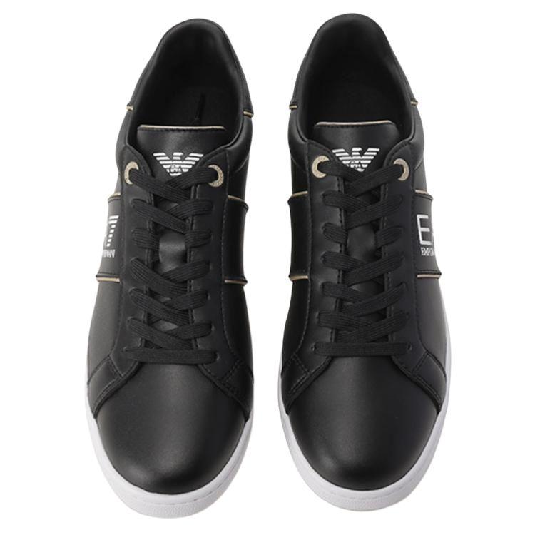 Emporio Armani Кеды на шнуровке с круглым носком, удобные, низкие, унисекс, черные X8X102XK346M700