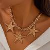 European American Style Heart & Star Double-Row Necklace
