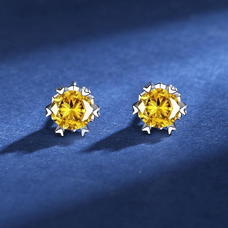 Серьги-гвоздики D VVS1 из муассанита для женщин, прошедшие проверку алмазной ручкой, платиновое покрытие S925 Moissanita с 2 сертификатами GRA