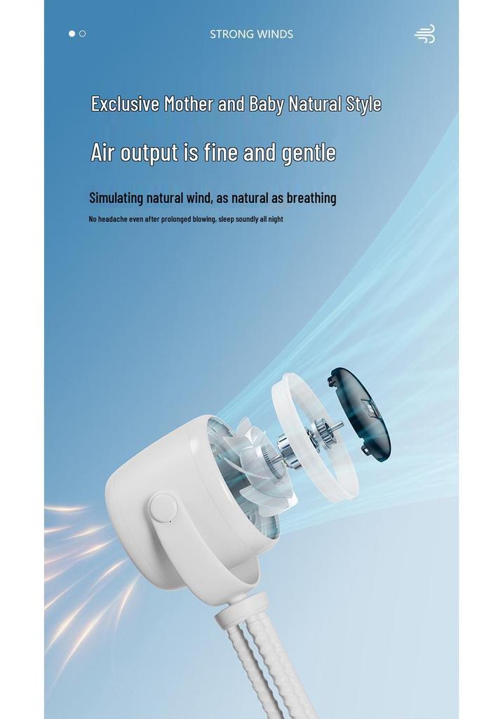 Silent Octopus Fan: Baby Stroller Fan with Night Light, Aromatherapy & Mosquito Repellent