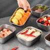 Контейнер для хранения продуктов в холодильнике из нержавеющей стали с пластиковой крышкой. Контейнер для сохранения свежести продуктов. Ланч-бокс для пикника.