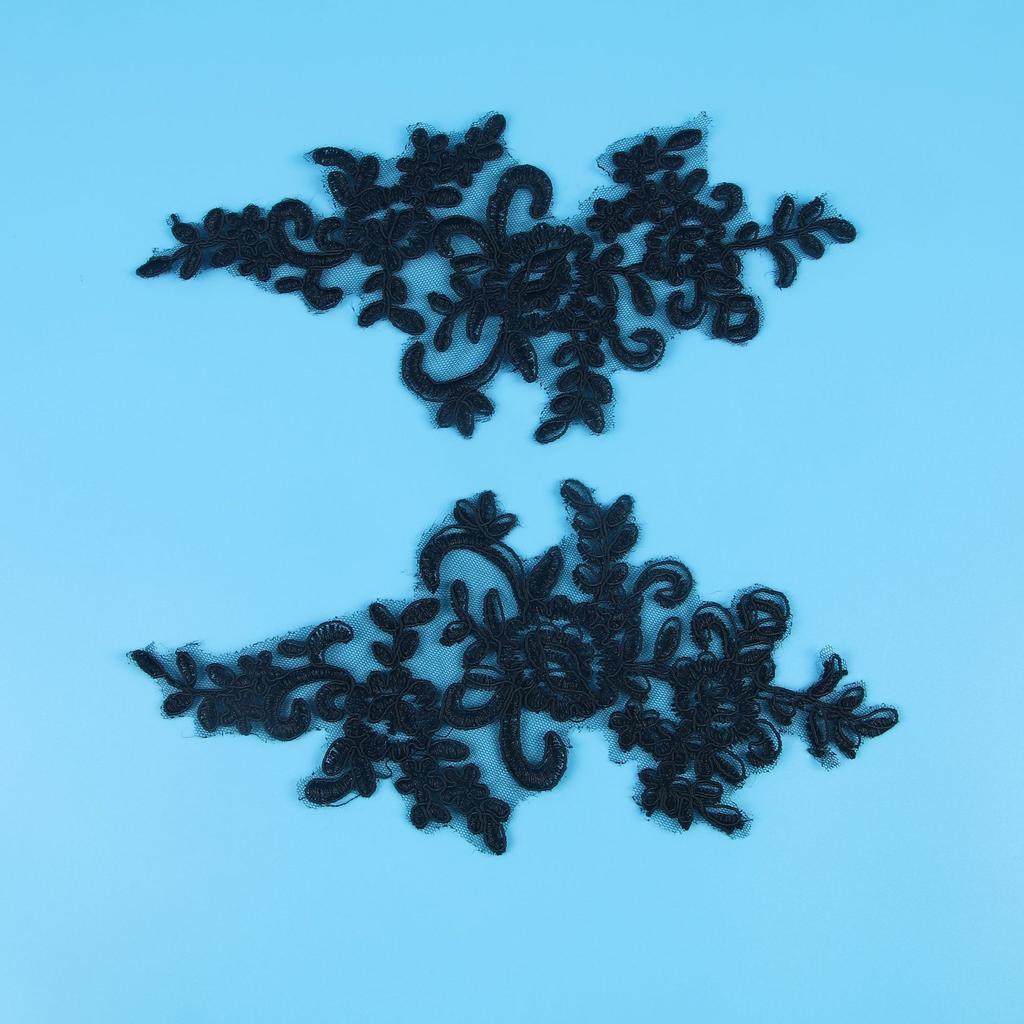 Black Car Bone To Flower Diy Home Soft Decoration Embroidery Polyester Silk Lace Clothing Wedding Jewelry Embroidery Lace Cloth