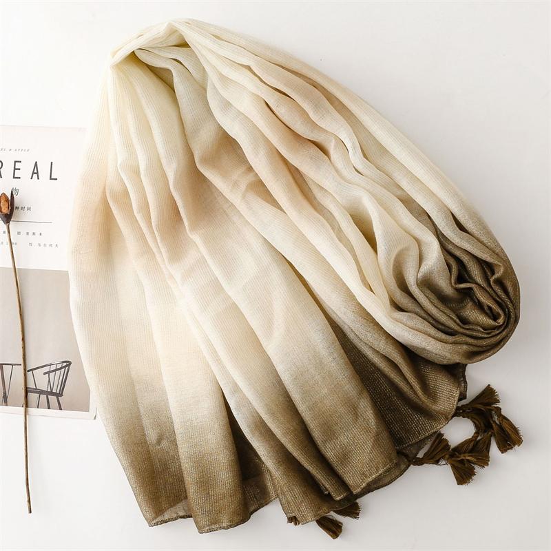 New Autumn and Winter Women Scarf Soft Shawl Cotton Linen Feeling Tassel Pashmina Muslim Hijab Wrap Lady Viscose Scarf