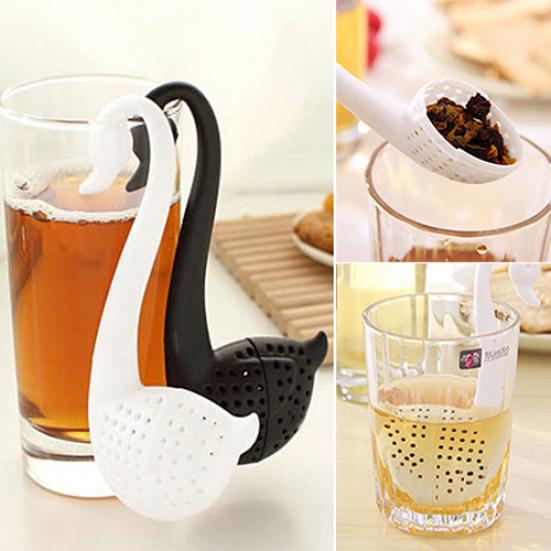 1Pc Loose Tea Infuser Strainer Creative Swan Shape Herbal Spice Filter Diffuser