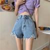 Женские джинсовые шорты летние корейские модные свободные повседневные узкие короткие джинсы с высокой талией Y2K