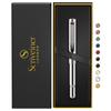 Scriveiner Шариковая ручка с серебристым хромом EDC Luxury Pen Великолепная тяжелая карманная ручка с хромированной отделкой Удобная ручка для письма Лучшая ручка в подарок для мужчин и женщин