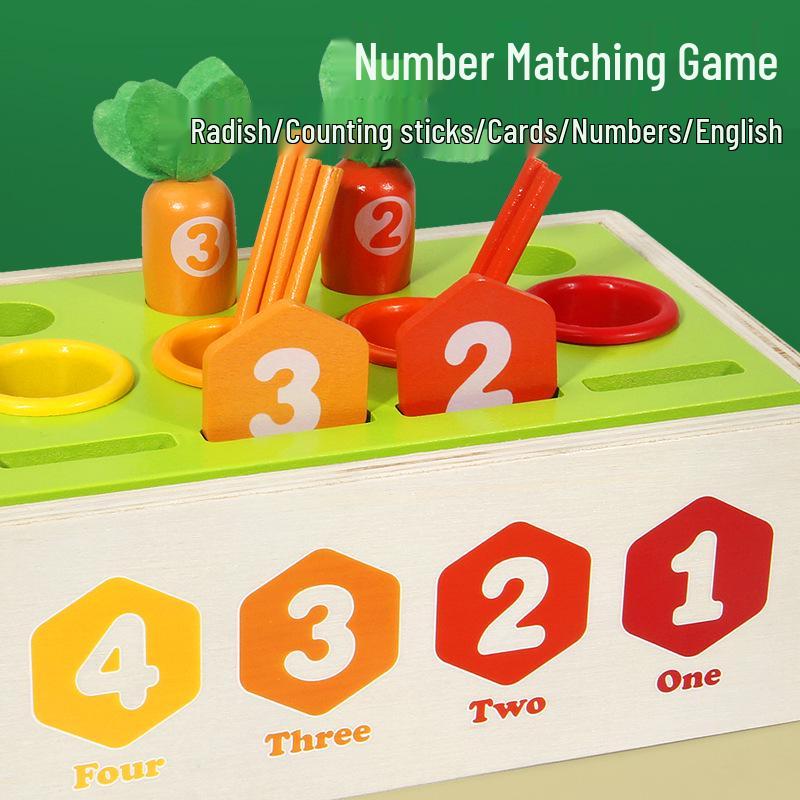 Монтессори Морковь Счёт и Сопоставление Цветов Интеллектуальная Коробка - Развивающая Игрушка для Развития в Раннем Детстве
