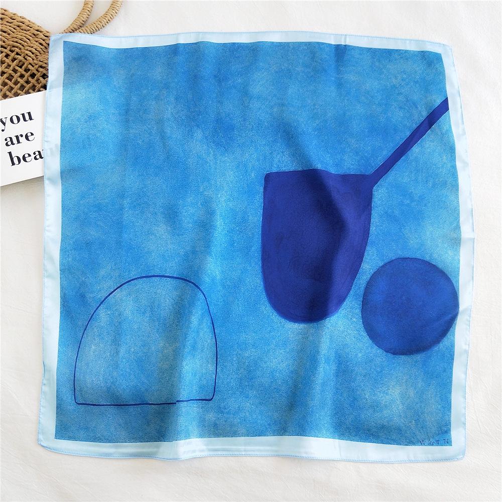 53CM Silk Scarf Small Square Scarf Versatile For Women Spring And Autumn Thin Design Fashionable And Stylish Decorative Scarf Professional Flight