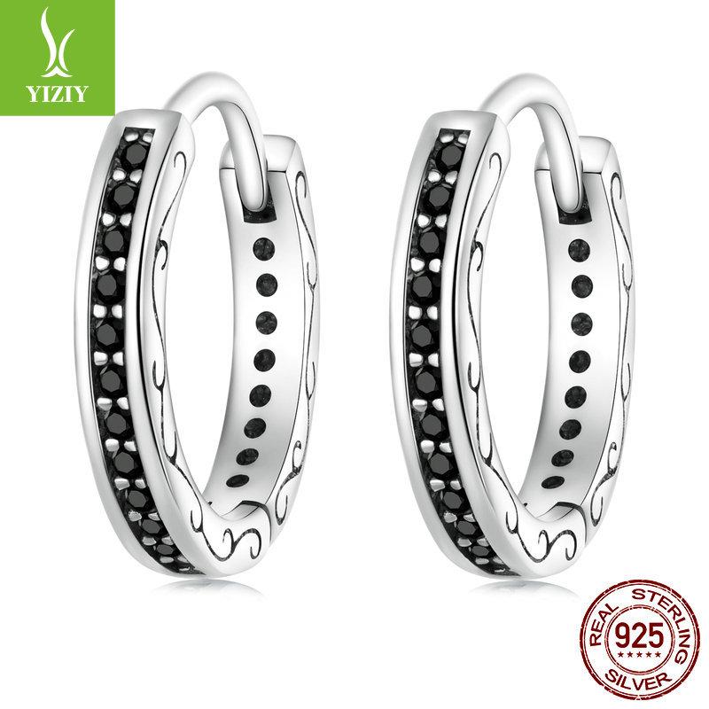Серьги из стерлингового серебра S925 для женщин, Персонализированные высококачественные серьги-кольца с цирконами, Ювелирные изделия