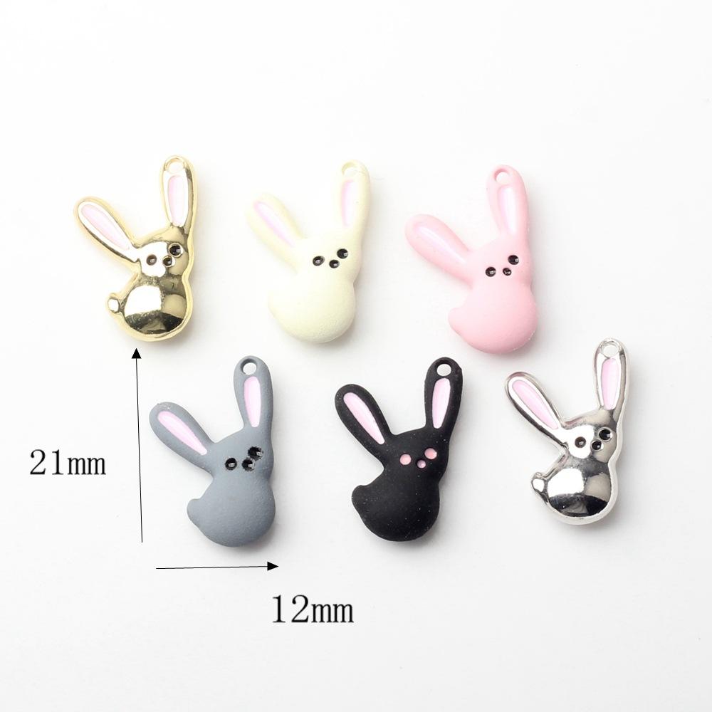 10pcs Color Cute Rabbit Animal Pendant Charms For Jewelry Making Handmade DIY Bracelet Earrings Necklace Key Chain Accessories