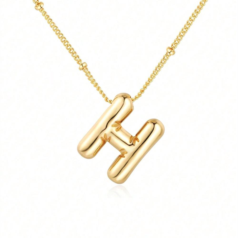 Винтажное ожерелье с подвеской в ​​виде воздушного шара и массивных букв для женщин, золотого цвета, 26 английских букв, инициалов, ожерелья, ювелирное изделие, подарок