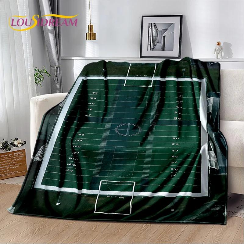 3D Rugby Field Rugby American Football Cartoon 2026 Soft Blanket,Soft Throw Blanket for Home Bedroom Bed Sofa Travel Cover Child