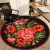 1pc Floral Bouquet Decorative Chair Carpet for Office, Round Non-Slip Durable Large Size Office Carpet, Suitable for Office, Beautiful Decoration
