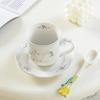 Креативный набор керамических кружек в корейском стиле, десертная тарелка, симпатичная расписанная вручную кофейная чашка с рисунком лебедя, для дома и офиса, подарочная чашка для послеобеденного чая
