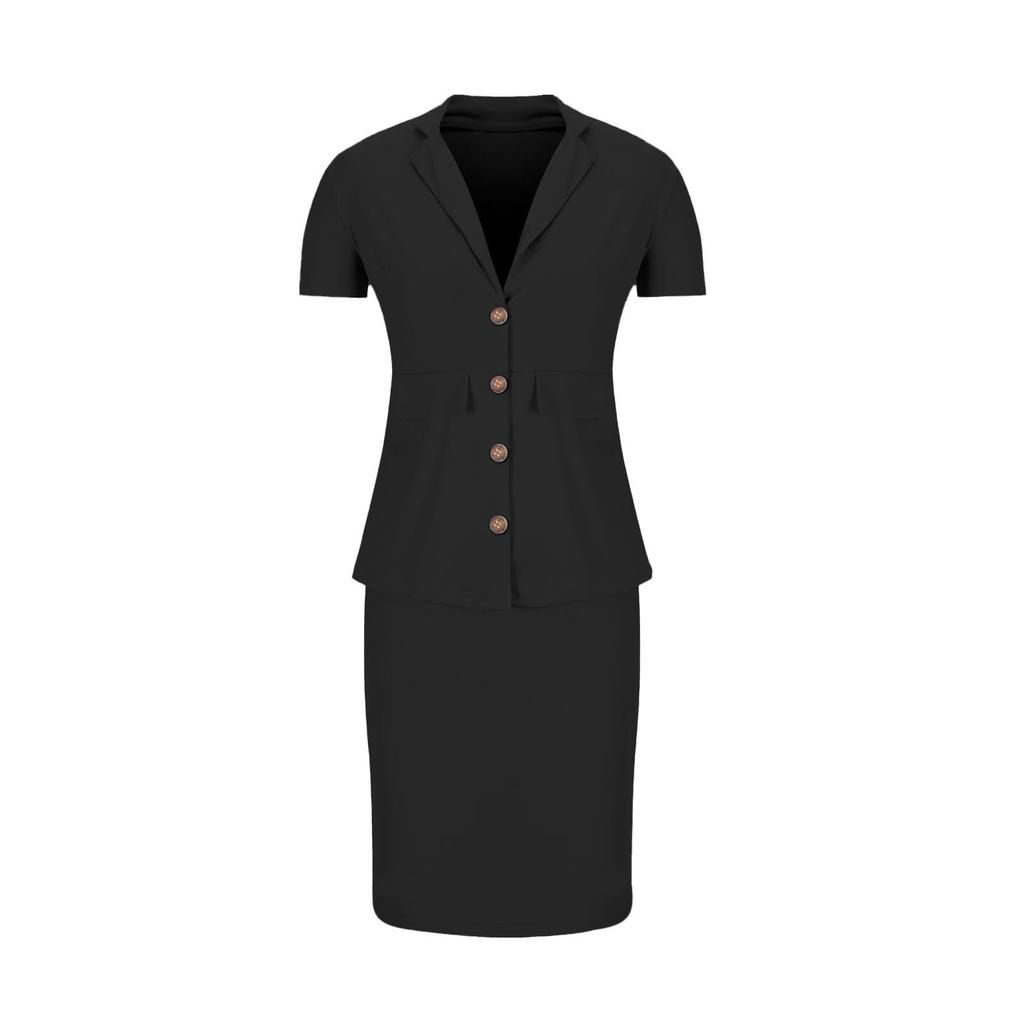 Women's Elegant Casual Outfits For Work Business Costume Pencil Skirt Suit Set