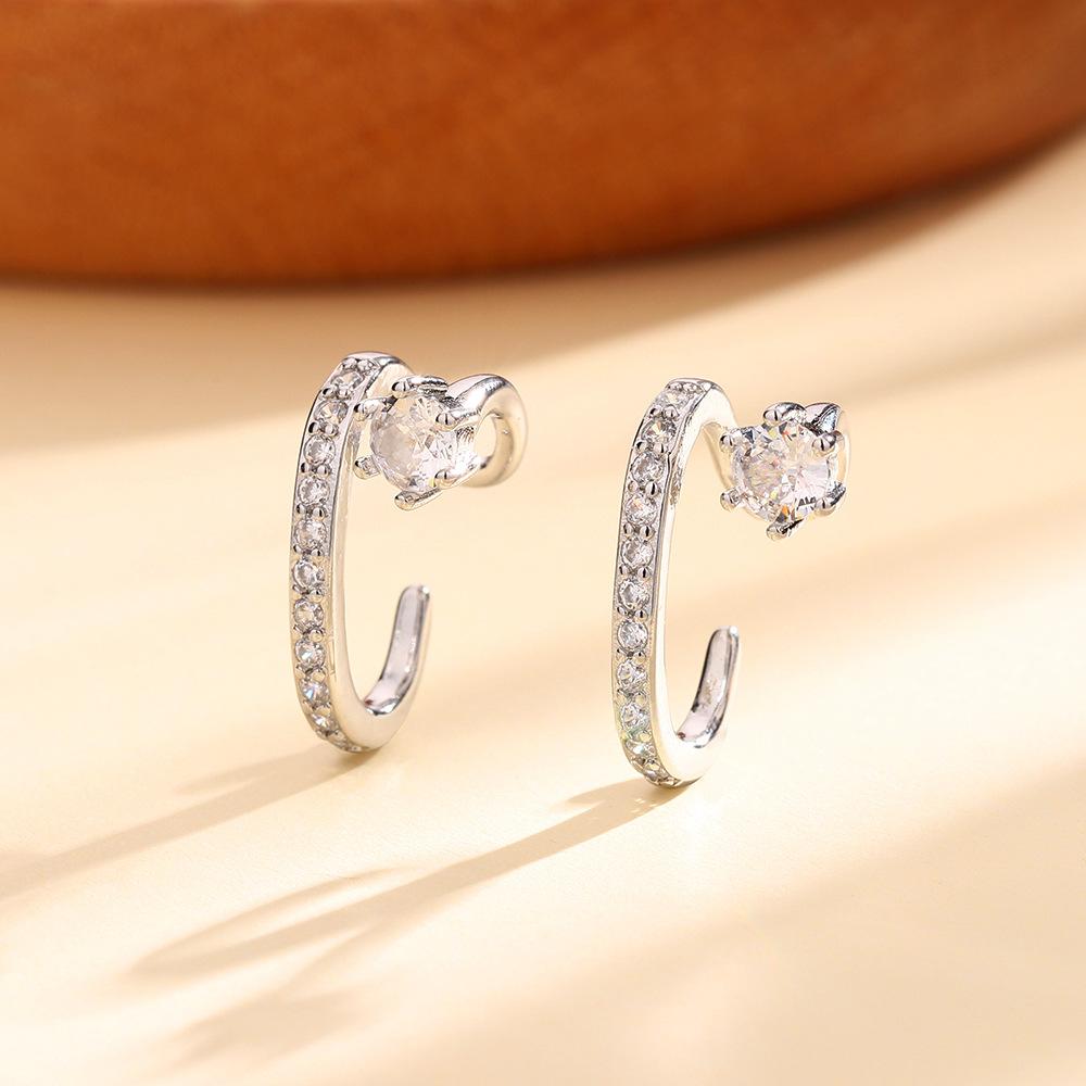 Круглые бриллиантовые клипсы для ушей без отверстий для ушей, ежедневная укладка уникальных сережек, подвески для ушей, легкие роскошные и изысканные клипсы для ушей из циркония