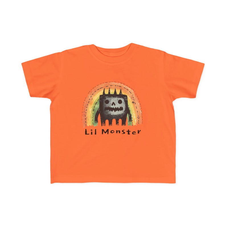 Toddler's Fine Jersey Tee lil monster little rasta rainbow nonbinary junior kid cute graphic halloween red gold green black