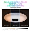 Светодиодный потолочный светильник RGB 42 Вт/60 Вт с функцией интеллектуального затемнения, современный потолочный светильник с приложением/Bluetooth, музыкальным светом и пультом дистанционного управления, AC170-265 В