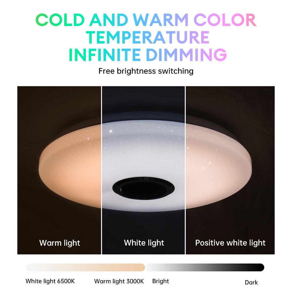 Светодиодный потолочный светильник RGB 42 Вт/60 Вт с функцией интеллектуального затемнения, современный потолочный светильник с приложением/Bluetooth, музыкальным светом и пультом дистанционного управления, AC170-265 В
