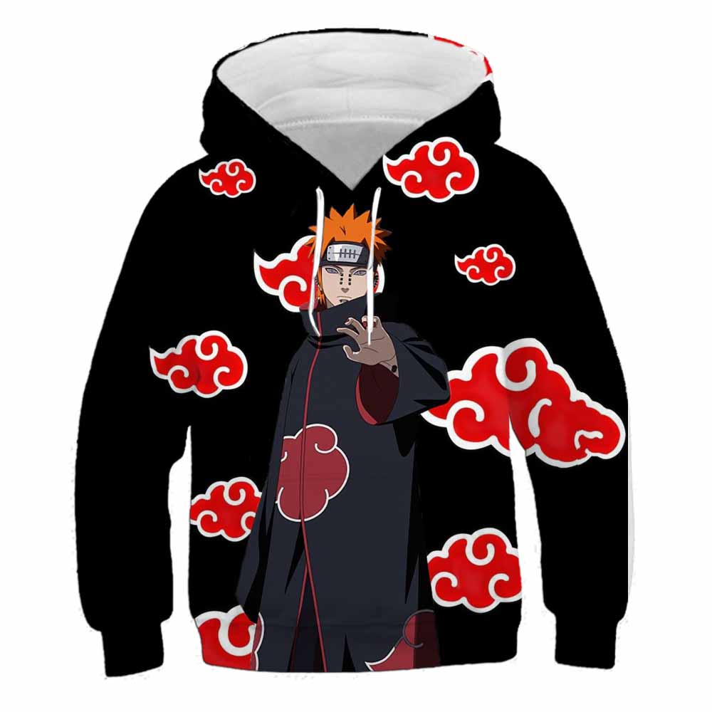2024 New Japanese Anime Naruto Role-playing Costume Boy Hoodie Sweatshirt Hat Children's Top Harajuku Street Wear