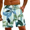 Men's Fashion Hawaiian Print Elastic-Waisted Casual Yoga Pants Beach Shorts