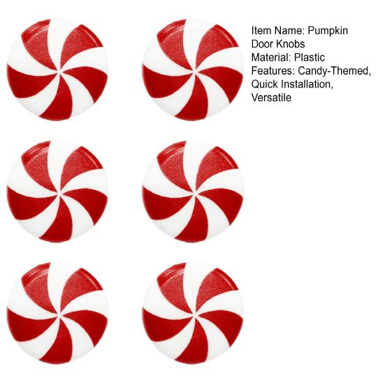 Тыквенные накладки на дверные ручки Хэллоуин Рождество Мебельные ручки для шкафов и ящиков Красный Белый Спиральный Конфетный дизайн Ручки для шкафов Легко надеваются Праздничный декор